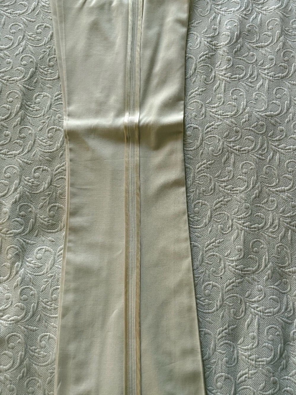 Cream Pencil Pants with Center Seam Detail